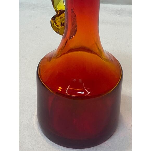VTG Rainbow Art Glass Huntington West Virginia Tangerine/Amberina Pitcher 1966 - Picture 6 of 12